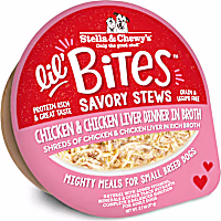 Stella & Chewy's Lil Bites Chicken & Chicken Liver Dinner in Broth Savory Dog Stews for Small Breeds