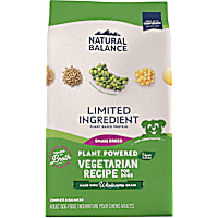 Natural Balance Limited Ingredient Small Breed Dry Dog Food w/ Vegan Plant Based Protein and Healthy Grains, Vegetarian