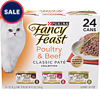 Fancy Feast Poultry and Beef Feast Classic Pate Collection Grain Free Wet Cat Food Variety Pack