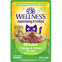 Wellness Appetizing Entrees Mousse Chicken & Turkey Recipe Infused with Broth Natural Wet Cat Food