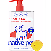 Native Pet Omega-3 Fish Oil & Alaskan Salmon Oil Skin & Coat Health Supplement for Dogs