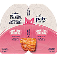 Natural Balance Limited Ingredient Split Cup Salmon & Sweet Potato Recipe Soft Pate in Broth Wet Cat Food