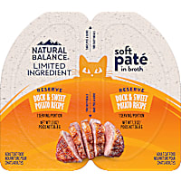 Natural Balance Limited Ingredient Reserve Split Cup Duck & Sweet Potato Recipe Soft Pate in Broth Wet Cat Food