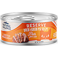 Natural Balance Limited Ingredient Reserve Wet Cat Food, Duck & Green Pea Pate Recipe
