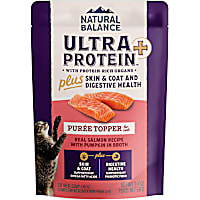 Natural Balance Ultra Protein Skin & Coat Digestive Health Real Salmon w/ Pumpkin Recipe Puree Topper Plus Wet Cat Food