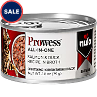 Nulo Prowess All-in-One Essentials for Adult Cats & Kittens Salmon & Duck Shreds in Broth Cat Food