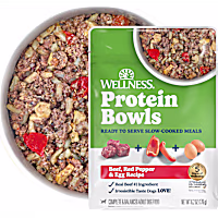Wellness Protein Bowls, Adult Fresh Alternative Wholesome Grains, Beef, Red Pepper & Egg Recipe Dog Food