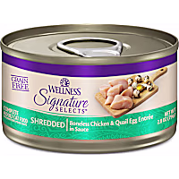 Wellness CORE Grain Free Boneless Chicken & Quail Egg Signature Selects Shredded Adult Wet Cat Food