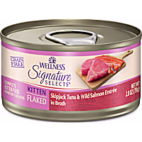 Wellness CORE Grain Free Skipjack Tuna & Wild Salmon Signature Selects Flaked Kitten Wet Cat Food