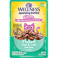 Wellness Appetizing Entrees Protein-Rich, Grain Free Tuna & Crab Recipe Kitten Flaked Wet Food