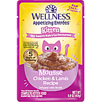 Wellness Appetizing Entrees Protein-Rich, Grain Free Chicken & Lamb Recipe Kitten Mousse Wet Food