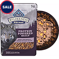 Blue Buffalo Wilderness Protein Powered Meals, Beef, High-Protein Adult Wet Dog Food