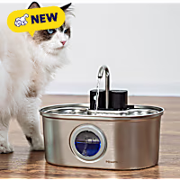 PawsPik Stainless Steel Battery-Operated Dog & Cat Water Fountain