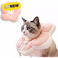 PawsPik Peach Plush Flower Dog & Cat Recovery Collar