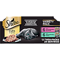 Sheba Perfect Portions Salmon & Tuna Flavor Wet Cat Food Cuts in Gravy Variety Pack