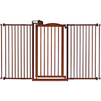 Richell Tall One-Touch Brown Pet Gate II Wide