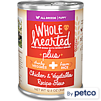 WholeHearted Plus Chicken, Vegetables & Brown Rice Recipe Stew with Whole Grains Wet Puppy Food