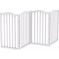 Pet Adobe White Freestanding Scallop Top Pet Gate