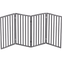 Pet Adobe Gray Freestanding 4 Panel Pet Gate