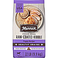 Merrick Healthy Grains Chicken and Brown Rice Freeze Dried Raw Coated Kibble, Natural High Protein Puppy Food