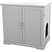 TRIXIE Gray XL Wooden Litter Box Enclosure with Storage Drawer
