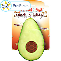 Meowijuana Knock 'n' Nibble Avocado and Refillable Treat Dispensing Cat Toy