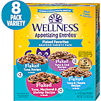 Wellness Appetizing Entrees Flaked Favorites, Seafood Natural Wet Cat Food Variety Pack