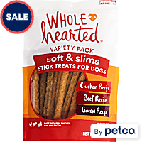 WholeHearted Grain Free Soft and Slim Dog Stick Treats Variety Pack