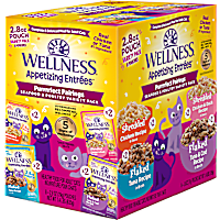 Wellness Appetizing Entrees Shredded & Flaked, Seafood & Poultry Variety Pack, Natural Wet Cat Food