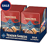 Blue Buffalo Tender Shreds Beef Toppers in Savory Broth, Natural Dog Food Complement