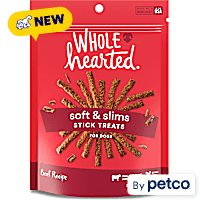 WholeHearted Grain Free Soft and Chewy Beef Recipe Dog Treat Sticks