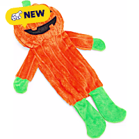 Petco Halloween Pumpkin Flattie Plush Dog Toy