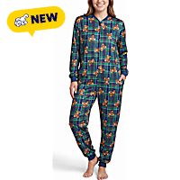 Petco Holiday Bear Print Adult Pet Parent Onesie Pajamas