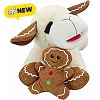 Multipet International Holiday Lamb Chop Holding a Gingerbread Cookie Jumbo Dog Toy