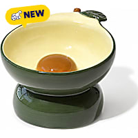 PawsPik Avocado Elevated Angled Ceramic Pet Bowl