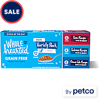 WholeHearted Grain Free Pate Catch of the Day Wet Cat Food Variety Pack for All Life Stages