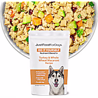 JustFoodForDogs Do-It-Yourself Turkey and Whole Wheat Macaroni Dog Food Nutrients