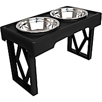 Pet Adobe Black Adjustable Raised Dog Bowl Stand