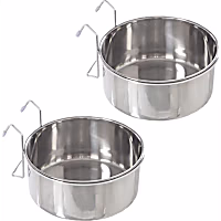 Pet Adobe Stainless-Steel Hanging Dog Bowl Set