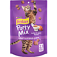 Friskies Party Mix Gravy-licious Crunch Turkey and Gravy Flavors Cat Treats