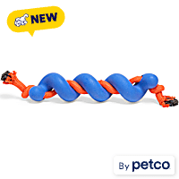Petco Blue/Orange Spiral Rope TPR Chew Dog Toy
