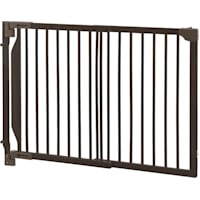 Richell Expandable Walk-Thru Pet Gate in Coffee Bean