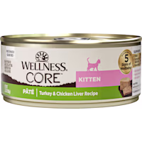 Wellness CORE Turkey & Chicken Liver Natural, Protein-Rich, Grain Free Pate Kitten Wet Cat Food