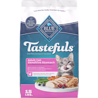 Blue Buffalo BLUE Tastefuls Sensitive Stomach, Chicken & Brown Rice Recipe Natural Dry Food for Adult Cats