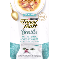 Fancy Feast Lickable Classic Complement Tuna and Vegetable Broth Wet Cat Food Topper