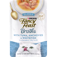 Fancy Feast Lickable Classic With Tuna, Anchovies and Whitefish Wet Cat Food Broth Topper