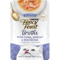 Fancy Feast Broths with Tuna, Shrimp & Whitefish Wet Cat Food Complement