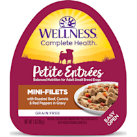 Wellness Complete Health Petite Entrees Mini-Filets with Roasted Beef, Carrots & Red Peppers in Gravy Wet Dog Food