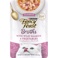 Fancy Feast Lickable Classic Complement With Wild Salmon and Vegetables Wet Cat Food Broth Topper