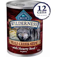 Blue Buffalo Wilderness Hearty Beef in Gravy Wolf Creek Stew Wet Dog Food
